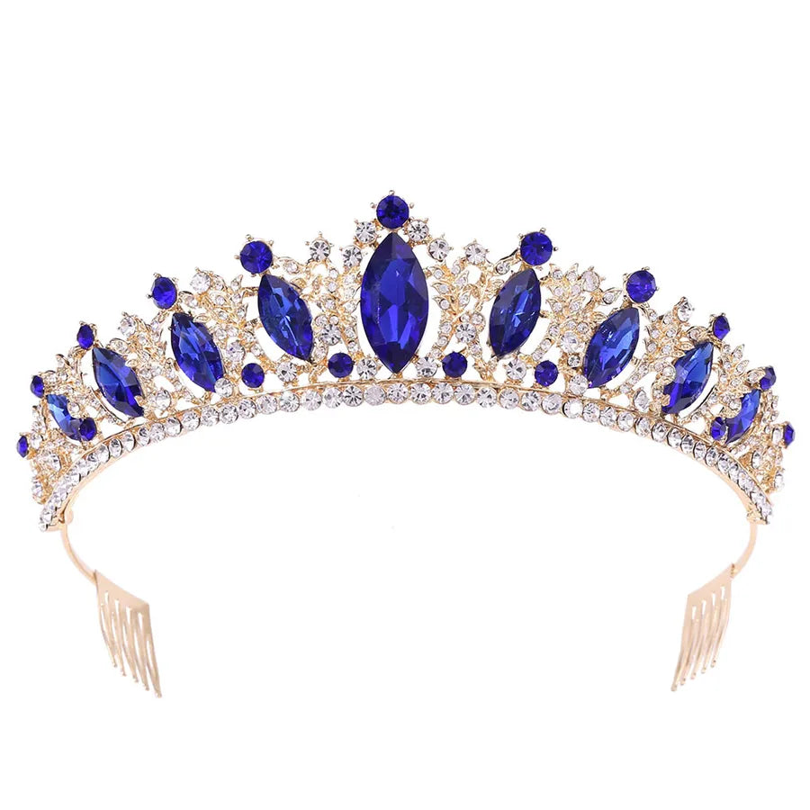 fashion water droplets crown alloy rhinestone inlay artificial crystal crown 1 piece