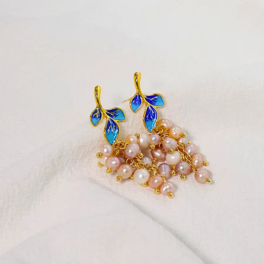 Live broadcast  natural pearl earrings high-grade earrings s925 silver needle women's design natural freshwater real pearl