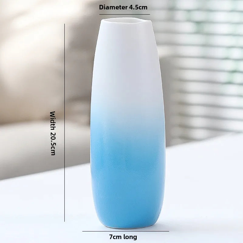 Simple Modern Star Ceramic Vase Ornaments Living Room White Porcelain Fresh Dried Flower Creative Ceramic Flower Set