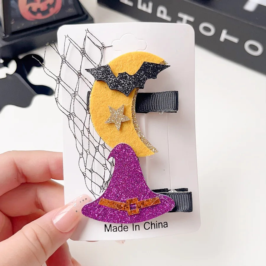 New Arrival Halloween Ornaments Creative Funny Pumpkin Ghost Bat Side Clip Top Clip Festival Atmosphere Hair Accessories