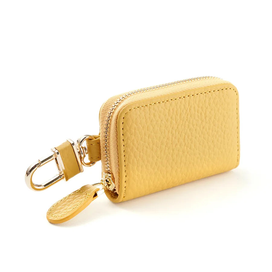 universal leather car key case  utility vehicle key case portable double zipper key case