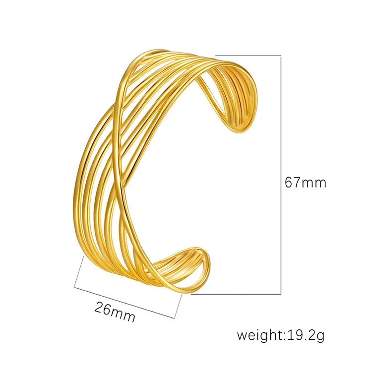 Retro Classic Style C Shape Geometric Flower 304 Stainless Steel Cuff Bracelets Wide Bracelet Bangle In Bulk