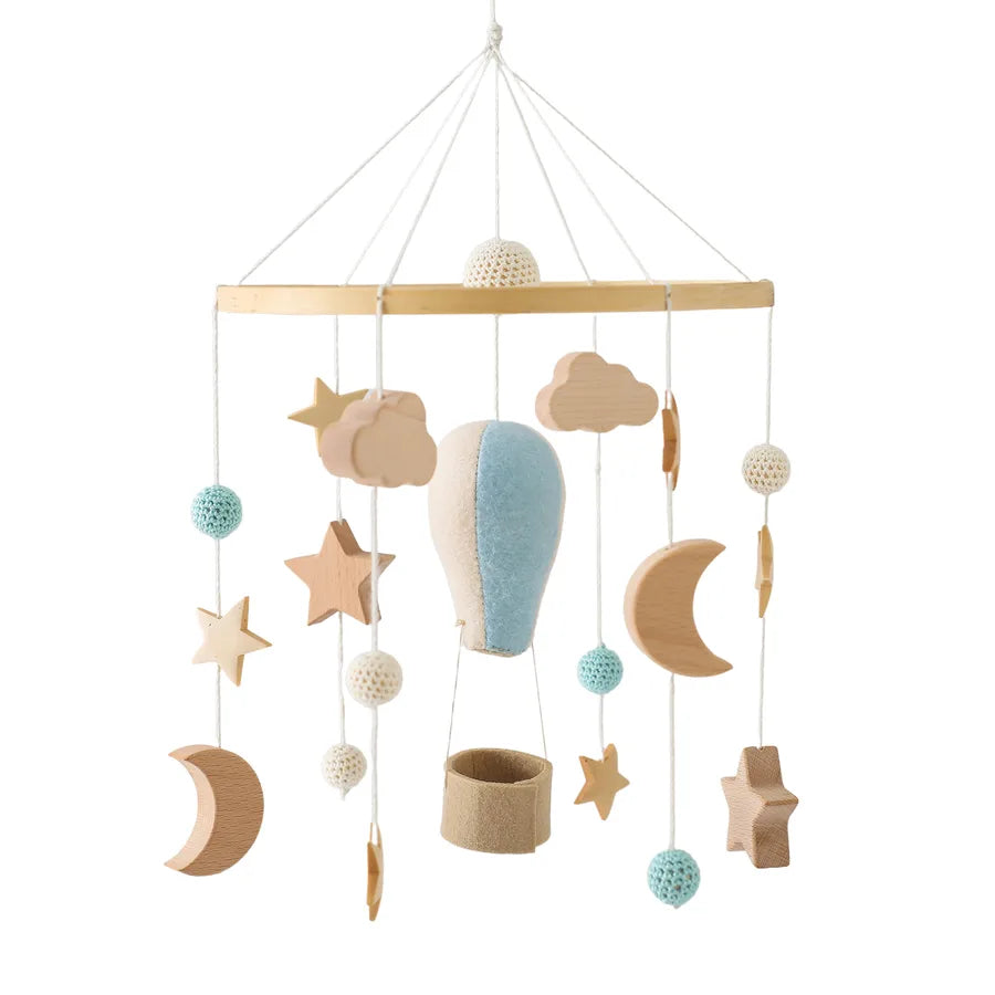 Nordic Style Felt Animal Bed Bell Hanging Decoration Baby Infant Carriage Hand Eye Coordination Hanging Ornament Bed Bell