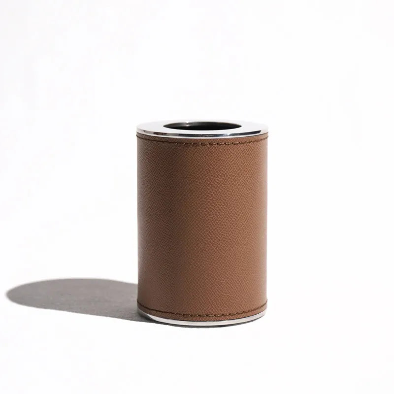 Modern European-style Home Furnishing Soft Matching Set Stainless Steel Leather Soap Dispenser Toothbrush Box Bathroom Four-piece Set Ornaments