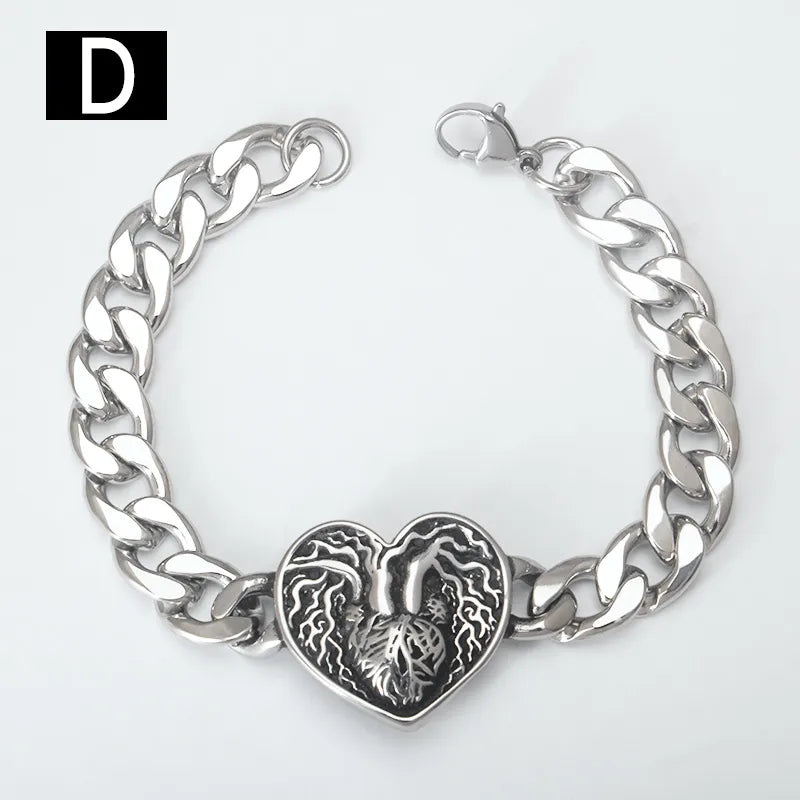 Hip-Hop Punk Classic Style Geometric Titanium Steel Unisex Bracelets Men Chain Bracelets