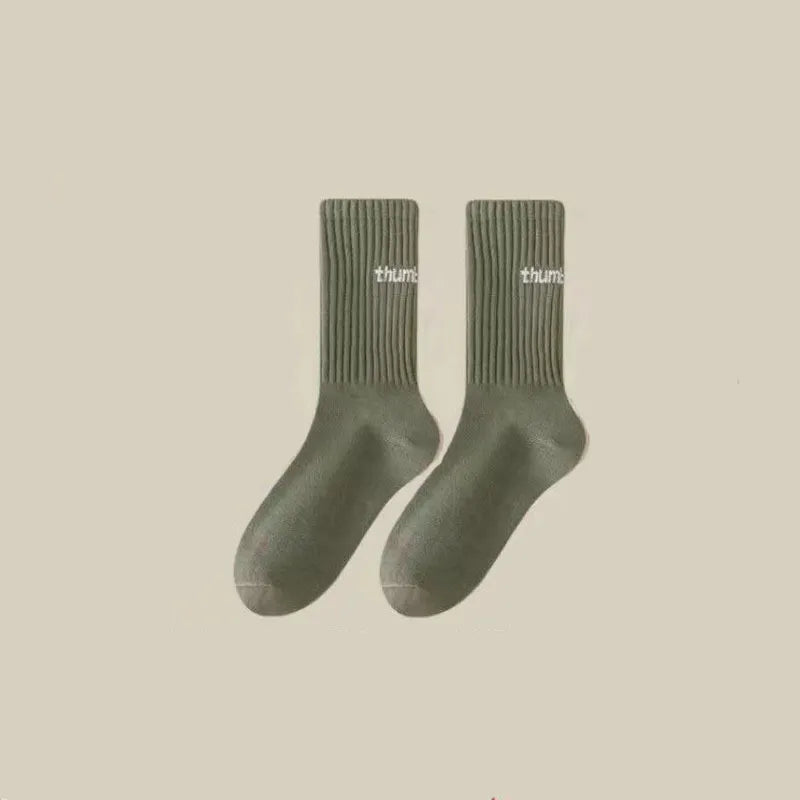 Women's Simple Style Solid Color Polyester Crew Socks A Pair