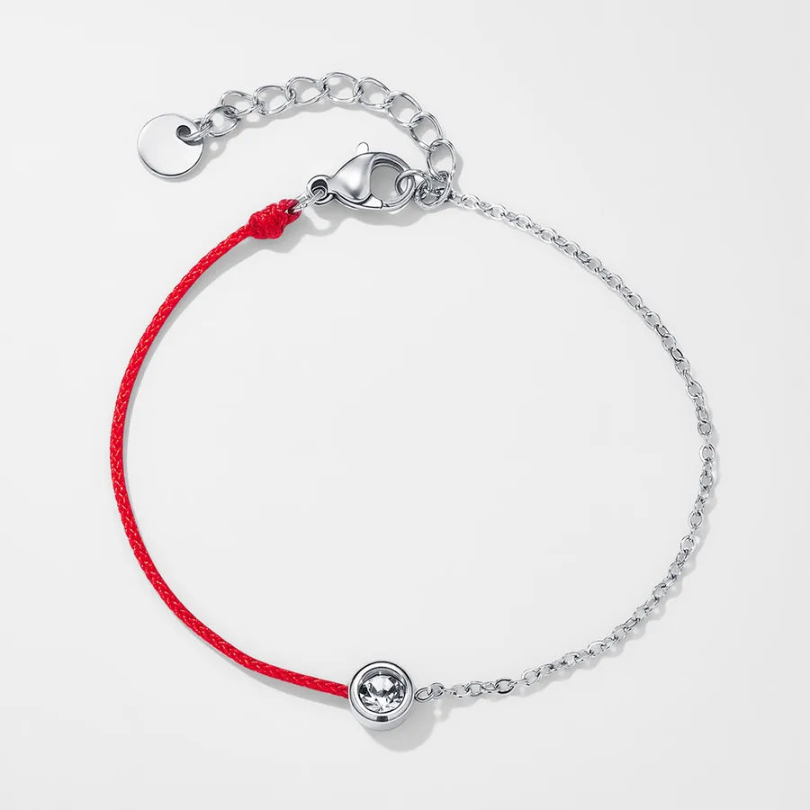 Casual Simple Style Commute Round 304 Stainless Steel Rhinestones Handmade Chain Bracelets In Bulk