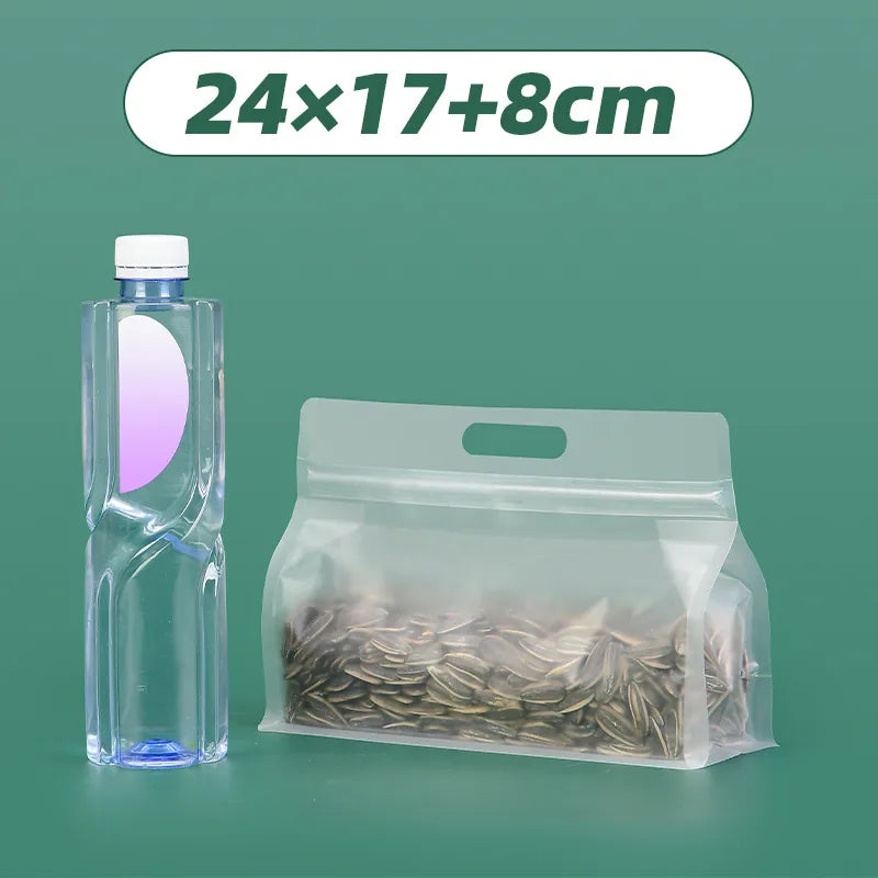 Thickened frosted transparent self-supporting packaging bag candy scented tea rice self-sealing bag cat food bait eight-sided sealing bag wholesale