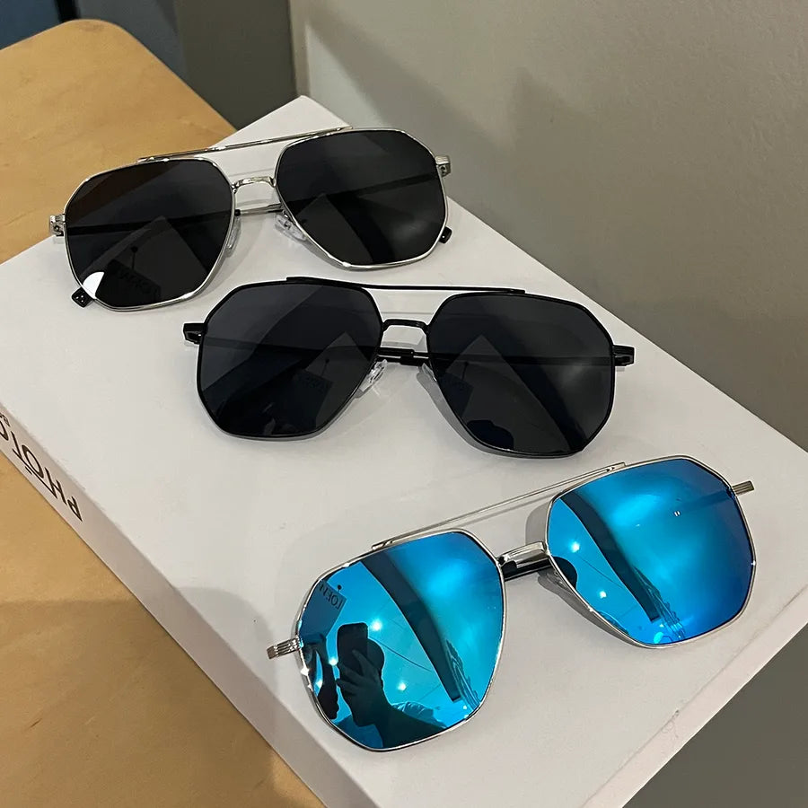 Casual Business Classic Style Solid Color Tac toad glasses Avaitor Full Frame Men's Sunglasses