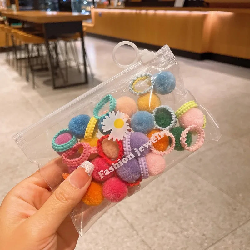 Cute Simple Style Girl'S Hairball Cloth Hair Tie