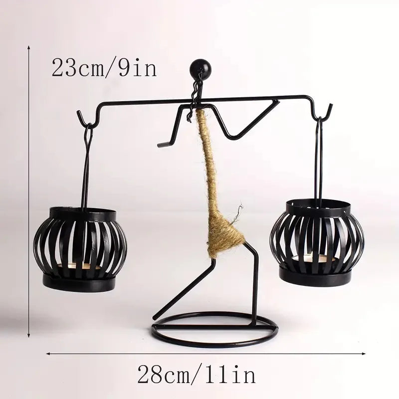 retro simple style abstract metal candlestick