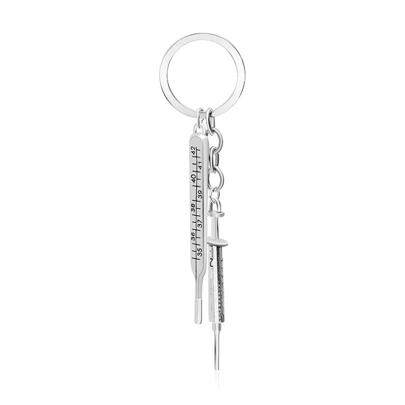 explosion key chain fun mini medical thermometer syringe pendant key chain pendant jewelry wholesale nihaodropshipping