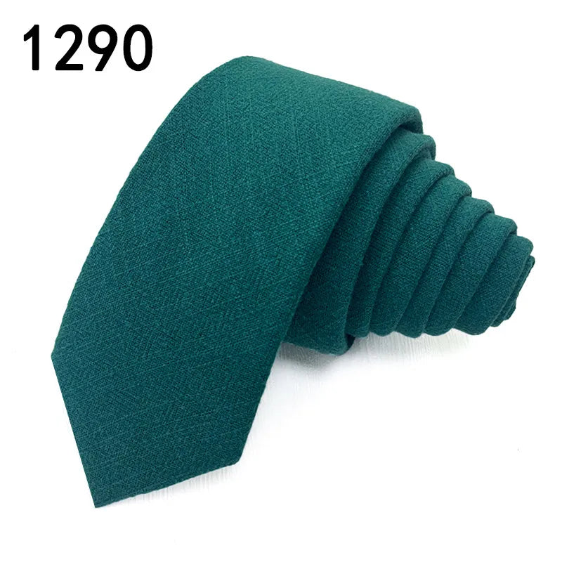 Casual Solid Color Cotton Men's Tie