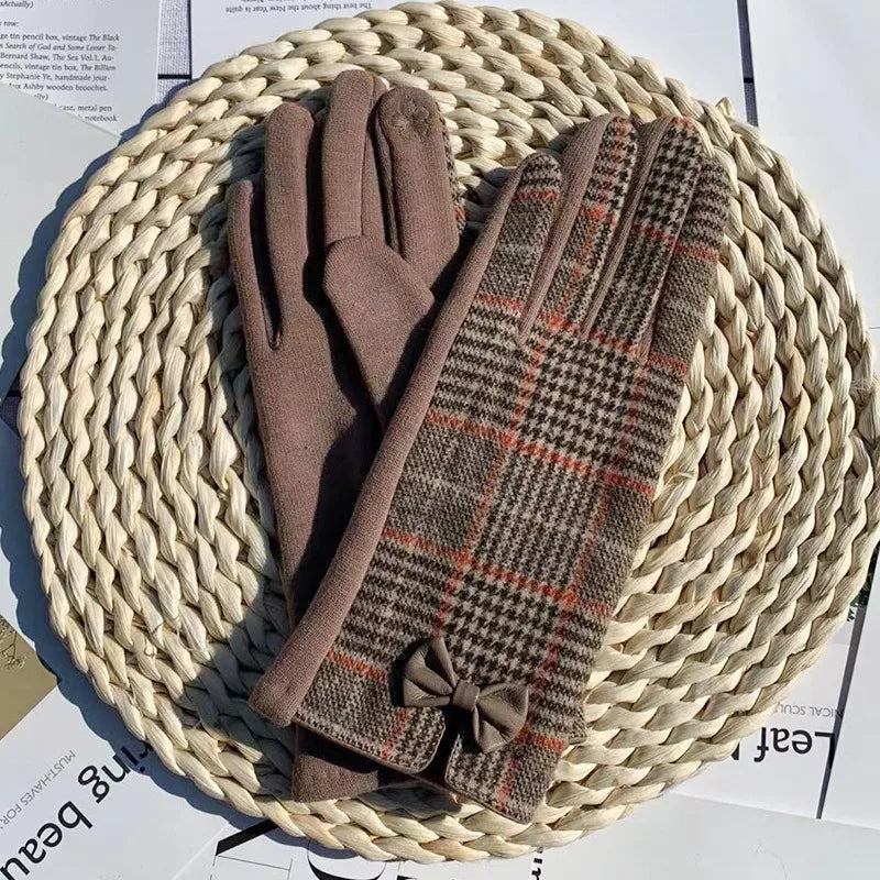 Unisex Basic Simple Style Lattice Gloves