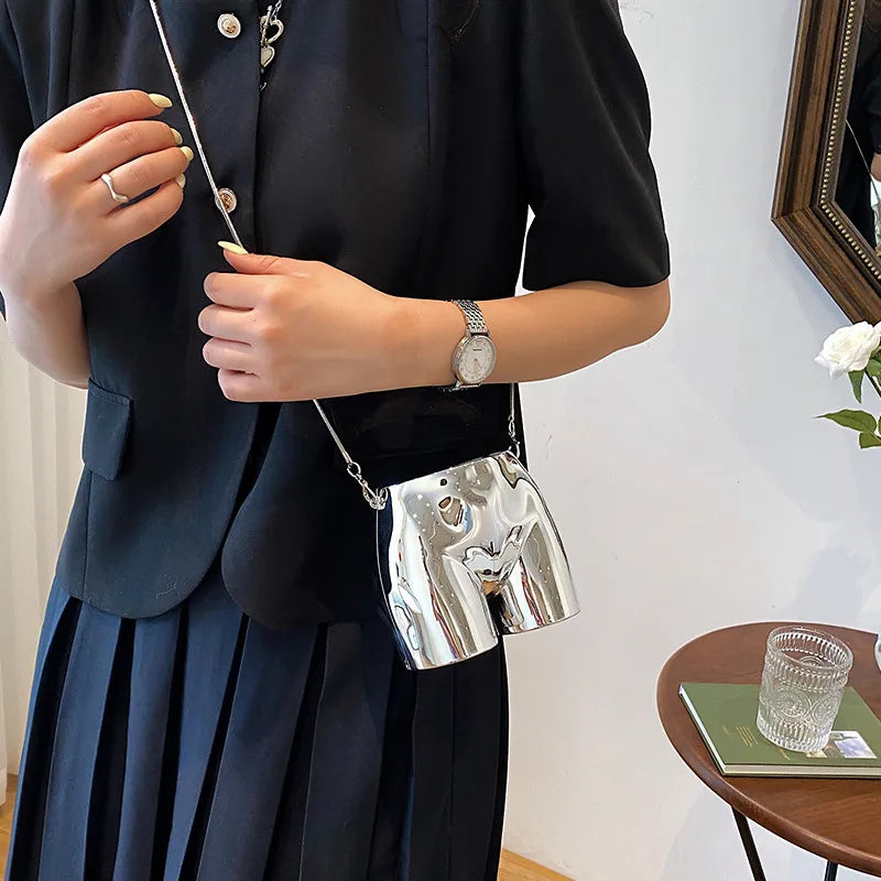women's small arylic geometric ass streetwear hip shape magnetic buckle crossbody bag