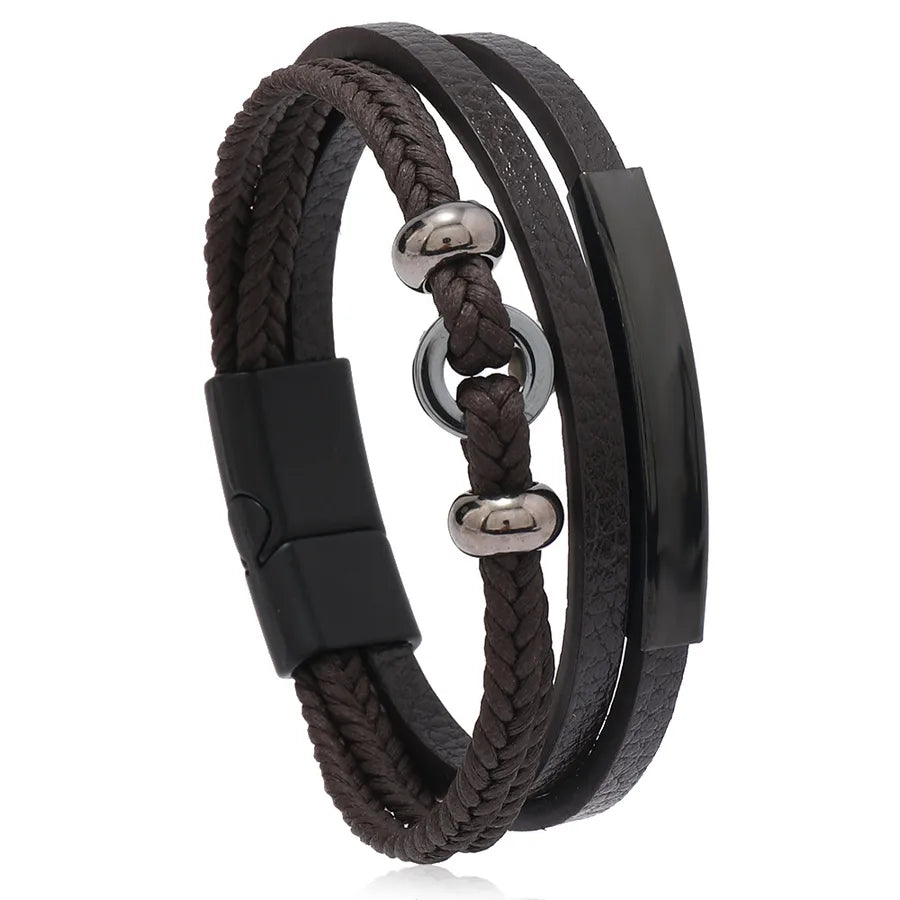 Simple Style Geometric Alloy Men's Bangle