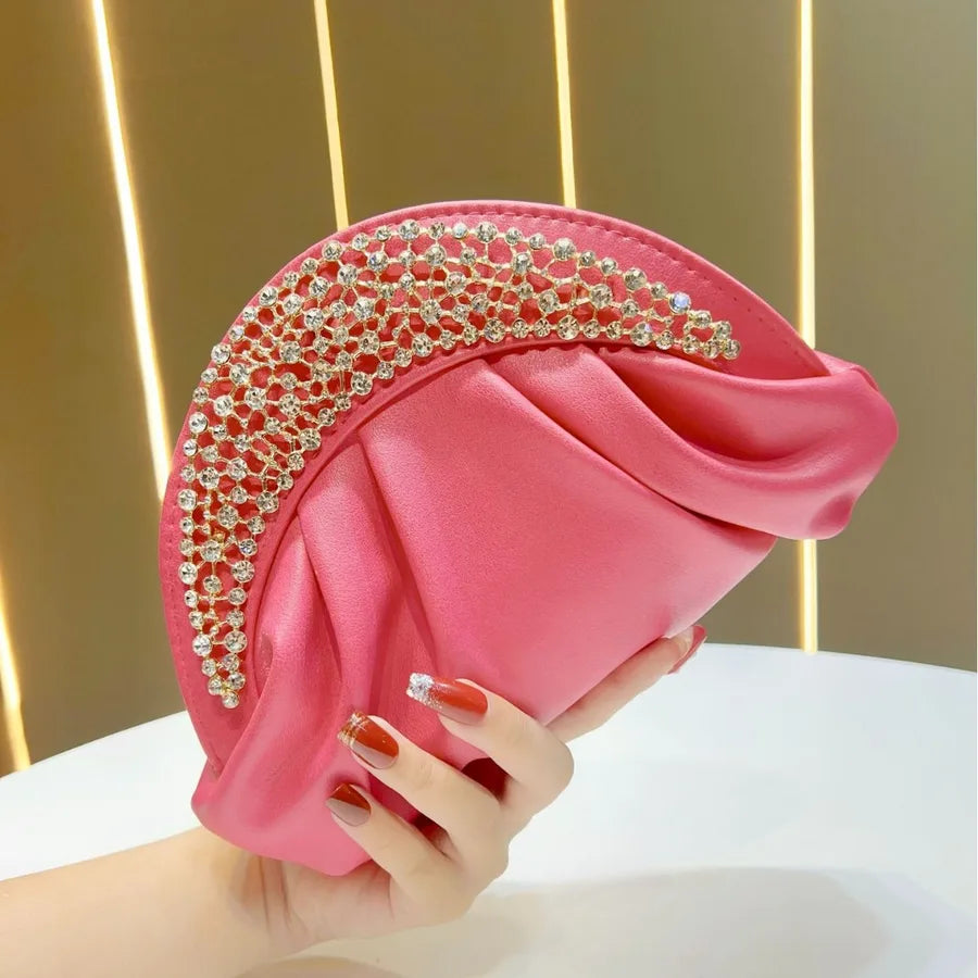 Elegant Cloud Shape Dinner Bag Women's Crossbody Handbag Shoulder Bag Sequin And Chain Detail Polyester Evening Clutch
