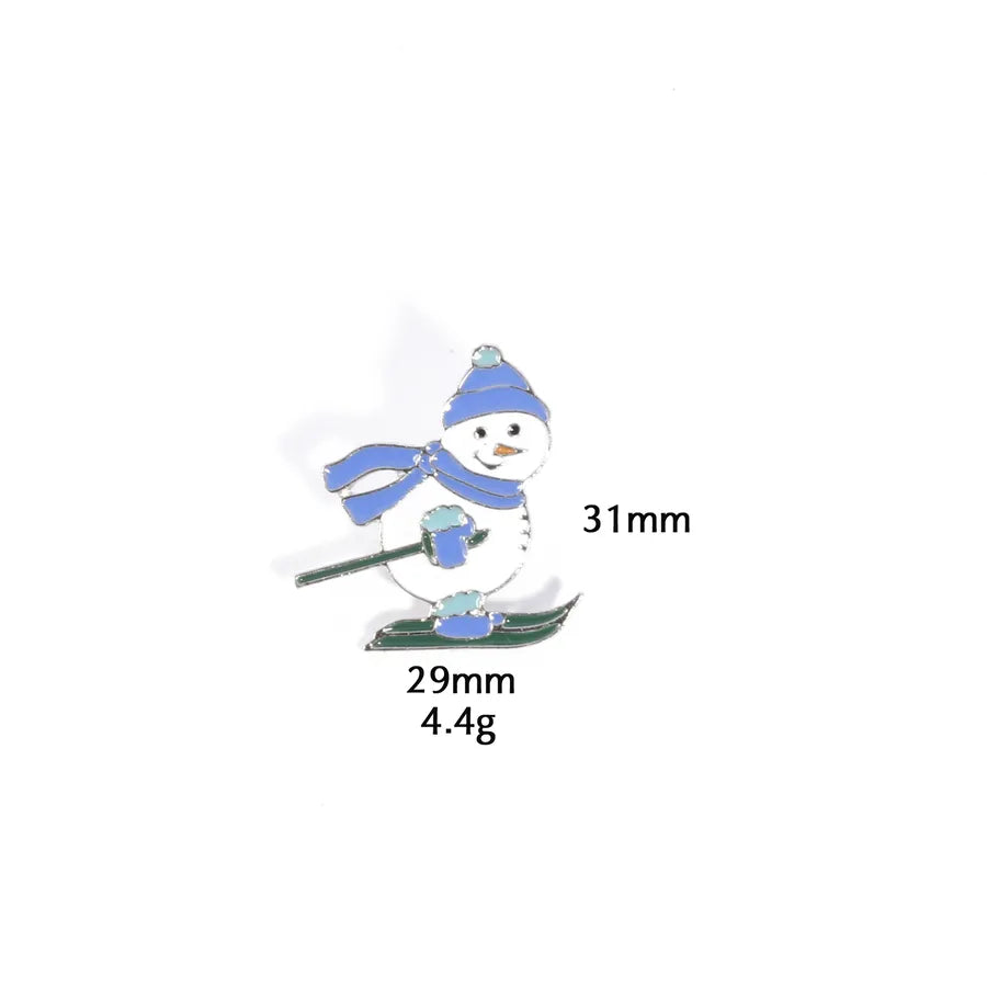Christmas Snowman Series Metal Lapel Pin Winter Sweater Collar Pin Geometric Pattern British Vintage Style Unisex Lapel Brooch