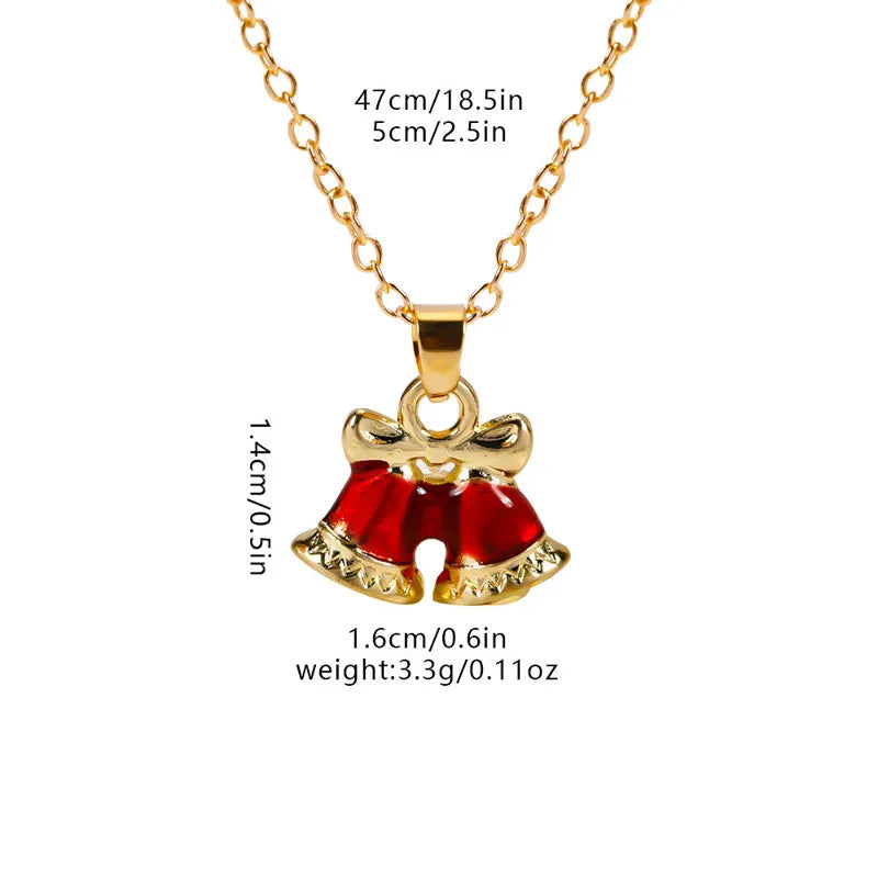 Christmas Elements Deer Santa Claus Alloy Pendant Necklace Christmas Socks Drop Oil Bell Pendant Best Friend Jewelry