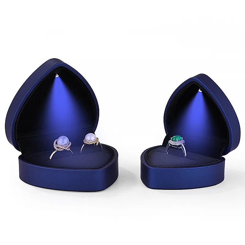 simple style classic style heart shape solid color plastic jewelry boxes