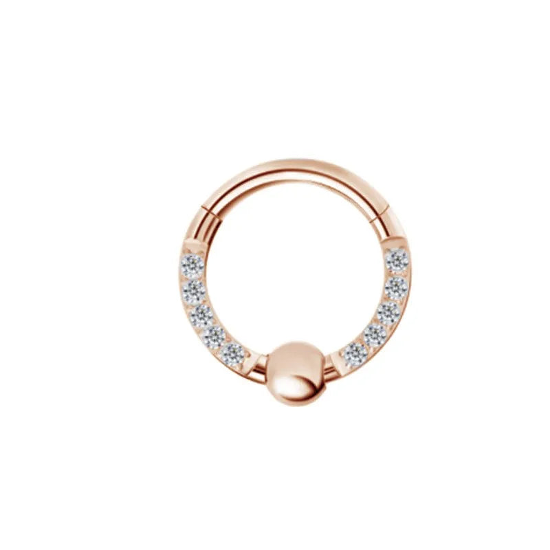 1 Piece Nose Rings & Studs Casual Solid Color Classic Style Geometric Pure Titanium Plating Inlay Zircon White Gold Plated Gold Plated Nose Rings & Studs