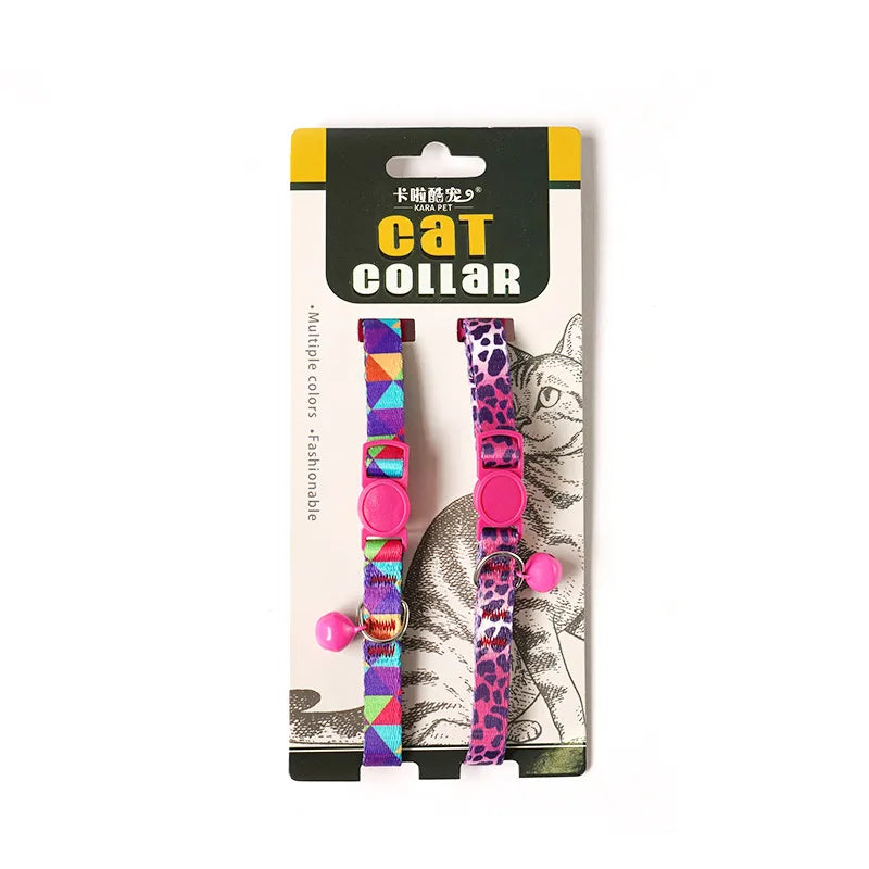 simple printed adjustable cute dog pet collar set