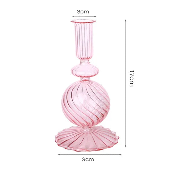 Artistic Geometric Glass candlestick Artificial Decorations