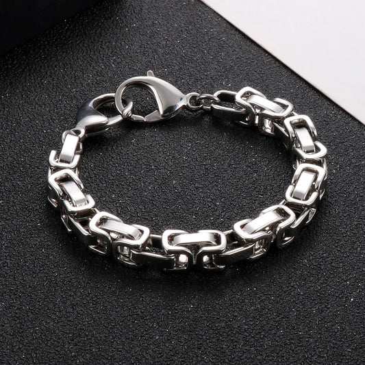 1 piece hip-hop color block titanium steel men's bracelets