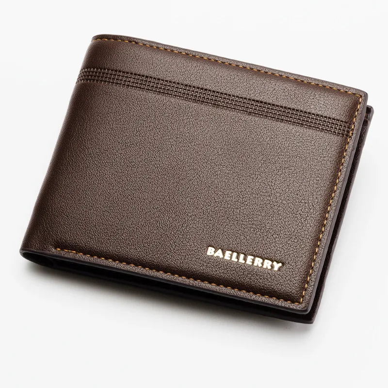 men's solid color pu leather open wallets