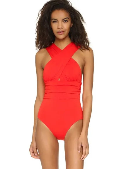 women's beach solid color 1 piece one piece