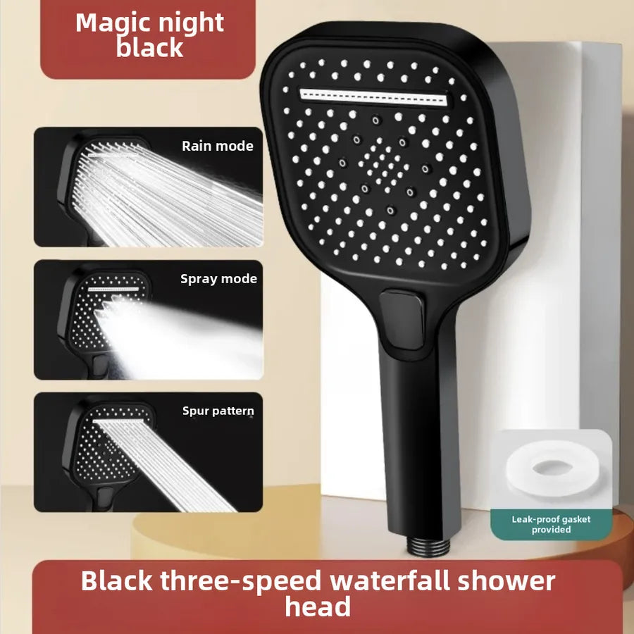Square Pressurized Shower Head Faucet Bathroom Rain Shower Bath Water Heater Handheld Pressurized Shower Head
