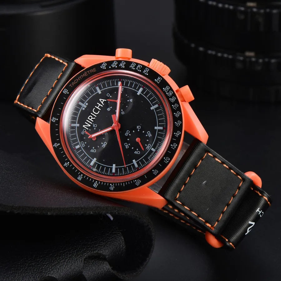 Foreign Trade Men's Niricha Oujia Glue Shell 6-Pin Super Luminous Quartz Watch Manufacturer Wholesale One Generation