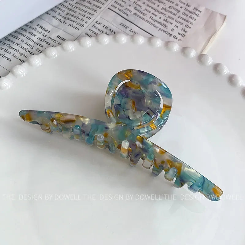 Large Size Original Design Hollow Floral Hair Clip Versatile Shark Hair Clamp Acetate Board Hair Clip Fashionable Women's Accessory