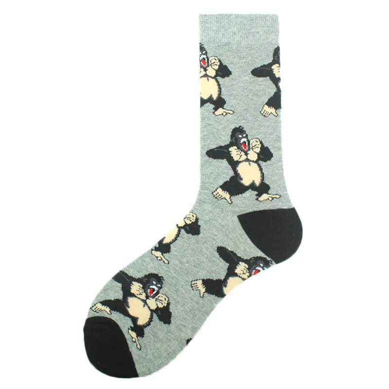 men's casual geometric cotton crew socks a pair