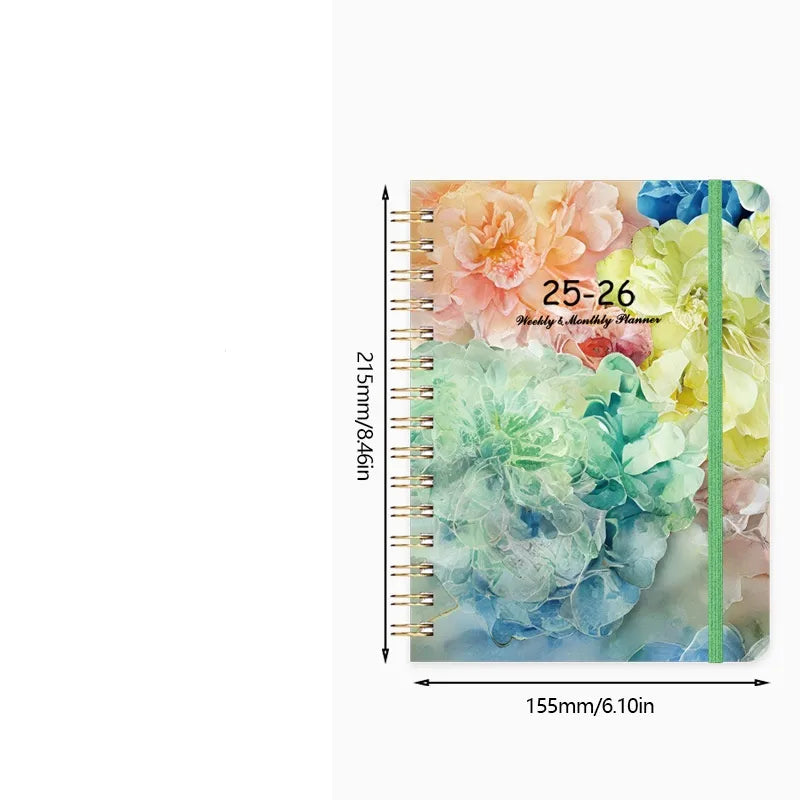 Daily Planner Notebook A5 Customizable English Weekly Diary Bound Wirebound Notebook Romantic Blue Snow Color Party Souvenir