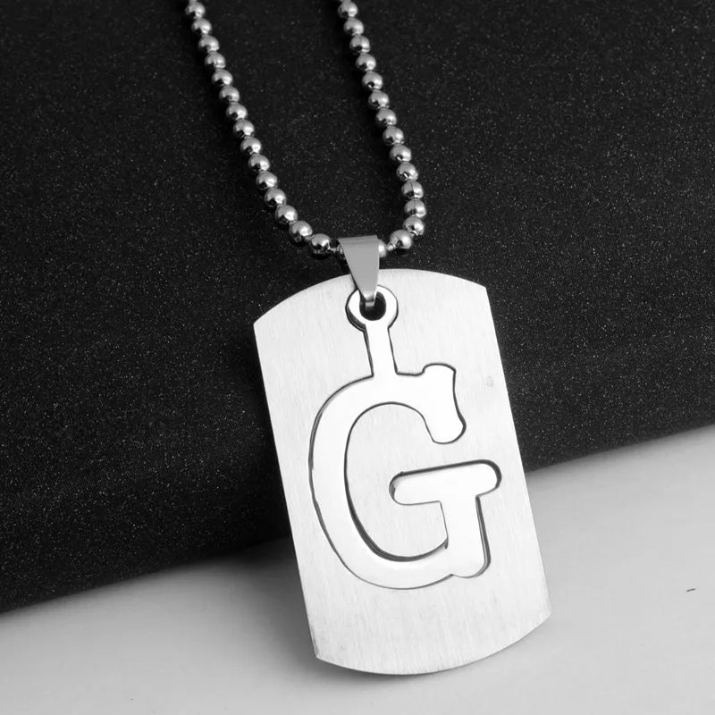 Hip-Hop Simple Style Letter 304 Stainless Steel Hollow Out Men's Pendant Necklace