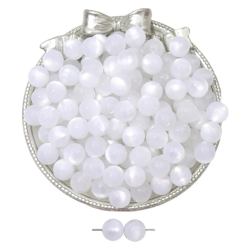 8/10/12 resin imitation cat eye beads handmade DIY jewelry accessories bracelet necklace beaded loose beads material