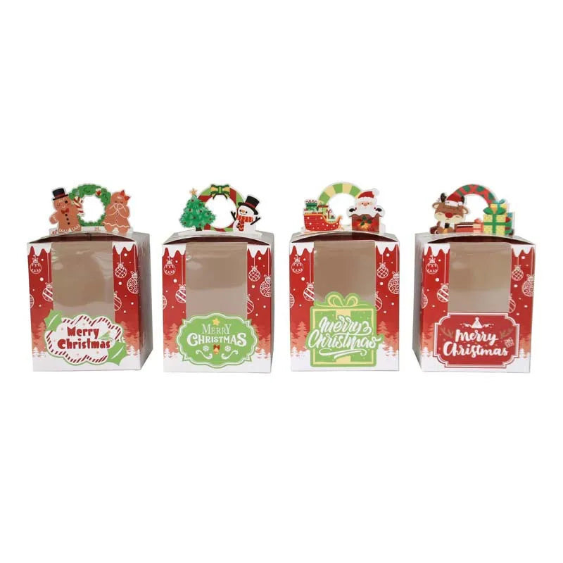 Christmas Cute Letter Window Muffin Box 12 (3 Each) Party Gift Wrapping Supplies