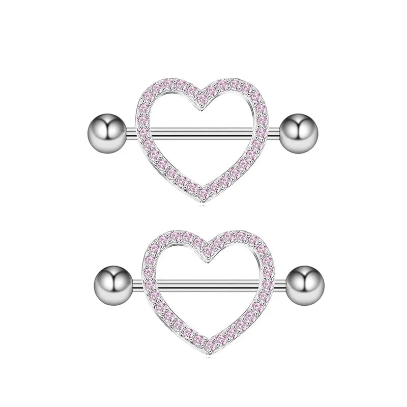 1 Piece 1 Set Belly Rings Simple Style Heart Shape 304 Stainless Steel Inlay Zircon