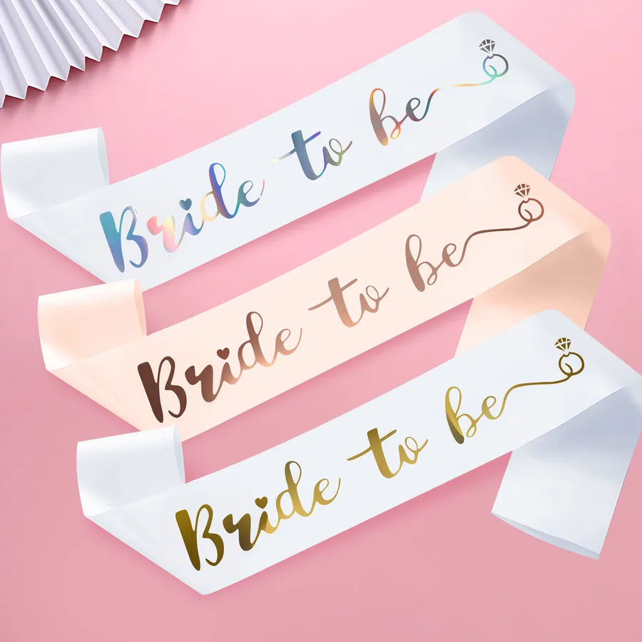 Romantic Letter Alloy Satin Cloth Wedding Date Hair Band Party Supplies Party Accessories 3 Pieces Set