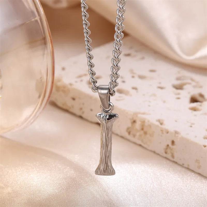 Wholesale Jewelry Sweet Simple Style Artistic Letter 201 Stainless Steel 304 Stainless Steel 18K Gold Plated Plating Pendant Necklace