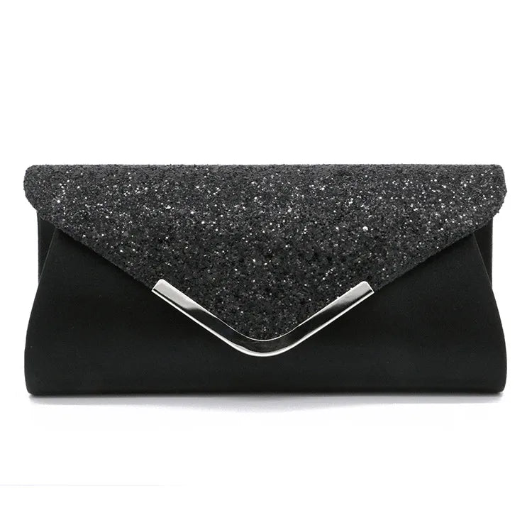 red light grey blue satin solid color sequins square evening bags