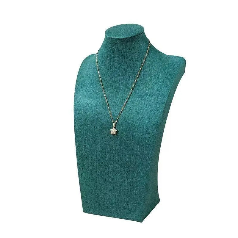 Modern Simplicity Jewelry Necklace Display Stand Counter Display Props Mannequin Pendant Holder Velvet Leather Material