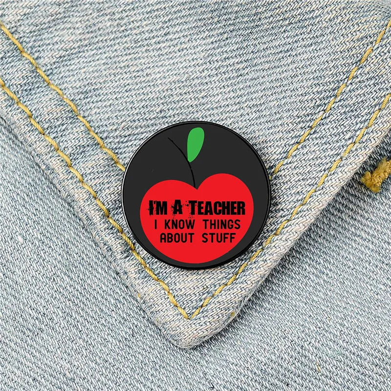 Modern Style Pin Letter Metal Printing Unisex Brooches