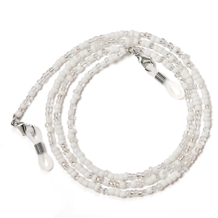 Amazon European and American wind mask chain color beaded chain Women's personality simple glasses chain star face mask rope