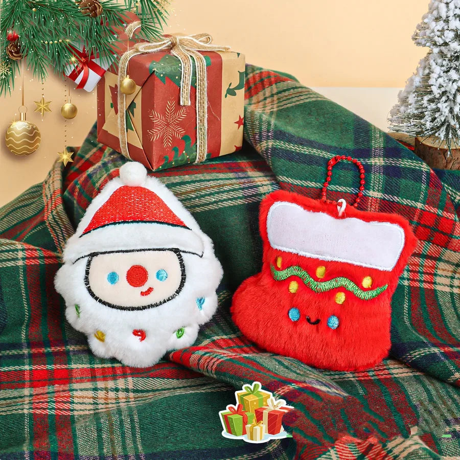 Adorable Plush Christmas Series Keychain Pendant Small Gift Street Stall Popular Miniature Hanging Ornament Soft Fabric Material
