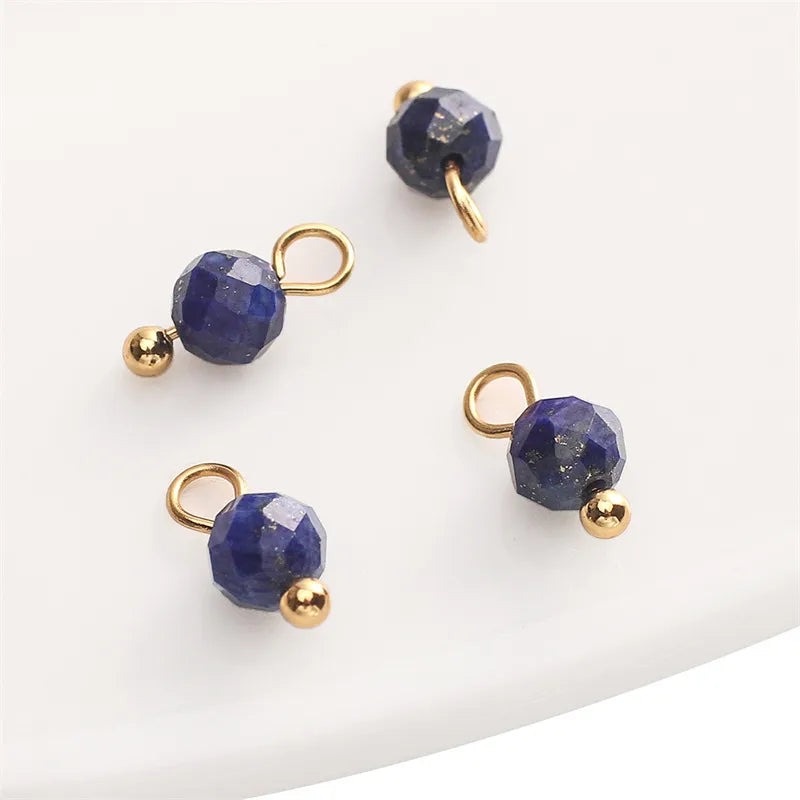 Handmade Natural Stone Pendant Beads Small Drop Earrings Bracelet Necklace Weaving Material Accessories Simple Style Jewelry