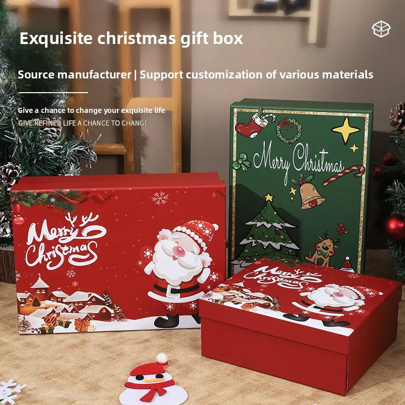 Original Christmas Gift Box 2025 New Design Snacks Peace Apple Hat Hand Set Naked Gift Box Festive Holiday Packaging