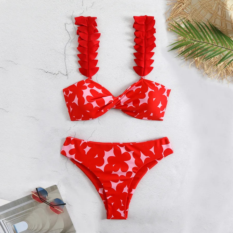 Women's Ditsy Floral 2 Pieces Set Bikinis Swimwear