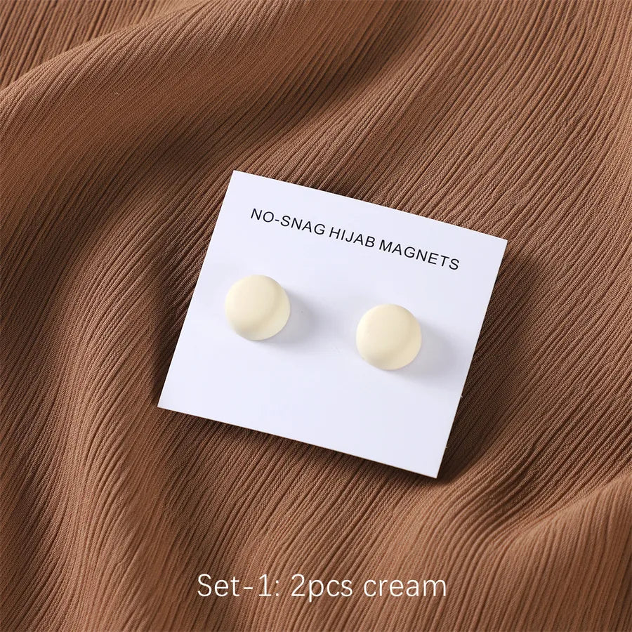 matte strong magnetic buckle women's round cufflinks scarf buckle 1 set
